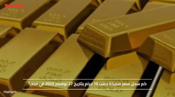 كم سجل سعر سبيكة ذهب 10 جرام بتاريخ 27 نوفمبر 2025 في مصر؟